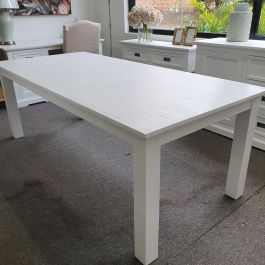 "Cove" Hamptons Style Dining Table, Brushed White, Furniture