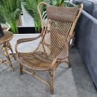 "Byron" Alfresco Hamptons Style Rattan Cane Occasional Chair Antique Natural, 66cmW x 94cmD x 102cmH (RRP $799)