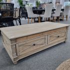 "New Hampshire" Recycled Timber Coffee Table White Wash, 130cmL x 70cmD x 42cmH (RRP $1499)