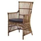 "Byron" Hamptons Style Rattan Cane Carver Armchair Dining Chair Antique Natural (RRP $799) 