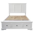 "Sophia" Hampton Style Hardwood Timber King Bed White, 198cm x 215.5cm x 150cm (RRP $2299)