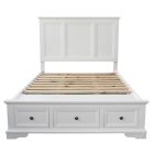 "Sophia" Hampton Style Hardwood Timber Queen Bed White, 168cm x 215.5cm x 150cm (RRP $1799)