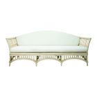 "Airlie" Hamptons Style Outdoor Alfresco 3 Seater Lounge in Natural Rattan with White Cushions (RRP $1699)