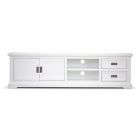 "Cove" Hamptons Style TV Unit 2 Door, 2 Drawers, Brushed White, 220cmW x 45cmD x 60cmH (RRP $1499)
