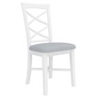 "Montauk" Hamptons Style Chair with Cross Back Detail and Cushioned Seat, Vivid White (RRP $349)