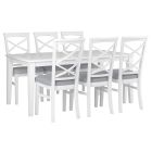 "Montauk" Hamptons Style 7 Piece Timber Dining Setting White 180x95cm Table & 6 White Chairs (RRP $2999)