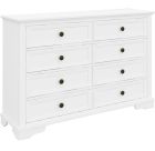 "Sophia" Hampton Style Hardwood Timber Dresser 8 Drawers White, 150cm x 44cm x 100cm (RRP $1499)