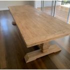 "Madrid" Hamptons Style Timber Dining Table Pedestal Base Recycled Elm, 300cm x 110cm x 76cmH (RRP $3999)