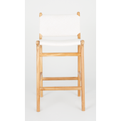 "Santa Monica" Modern Coastal Hamptons Style Timber Barstool, Teak & Whitewashed Seat (RRP $799)