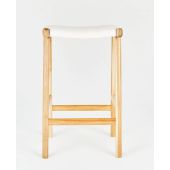 "Santa Monica" Modern Coastal Hamptons Style Timber Barstool, Teak with Whitewashed Rattan Seat (RRP $549)