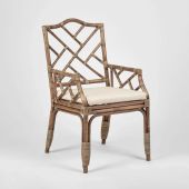 Dynasty Hamptons Style British Colonial Dining Carver Chair Natural, L 57cm W 60cm H 100cm (RRP $799)