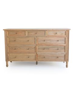 Hamilton Dresser 9 Drawer Weathered Oak, Width 154cm x Depth 47cm x Height 92cm (RRP $2999)
