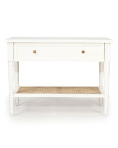 Hamilton Cane Nightstand / Bedside White, W 91cm x D 51cm x H 66cm