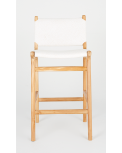 "Santa Monica" Modern Coastal Hamptons Style Timber Barstool, Teak & Whitewashed Seat (RRP $799)