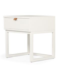 Flynn Bedside Table White, 50cm W x 45cm D x 55cm H