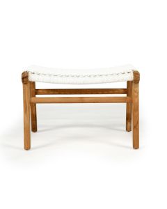 Zen Lazy Chair Ottoman White (Close Weave), W 38cm x D 55cm x H40cm