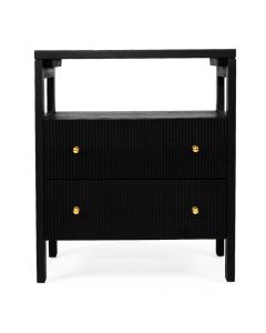 Audrey Bedside Table Black, W 60cm x D 42cm x H 70cm