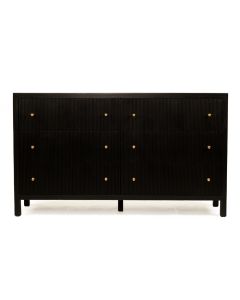 Audrey Chest Of Drawers Black, W 160cm x D 50cm x H 92cm