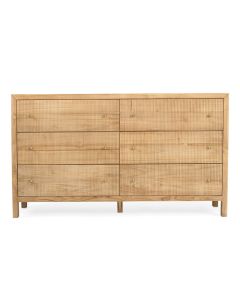 Audrey Chest Of Drawers Dresser Natural, W 160cm x D 50cm x H 92cm