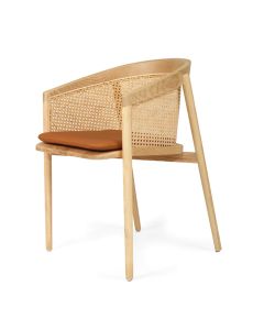 Axle Dining Chair Seat Cushion Tan, Width 49cm x Depth 43cm x Height 3cm