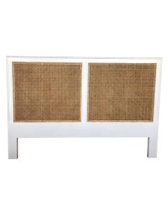 Hamilton Cane Bedhead Super King Size White, Width 204cm × Height 122cm x Depth 4.5cm