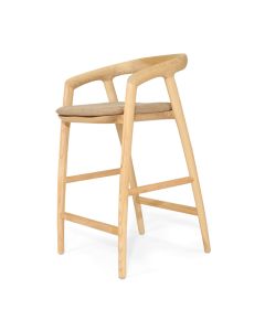 Cali Counter Stool Seat Cushion Light Khaki, Width 49cm x Depth 43cm x Height 3cm