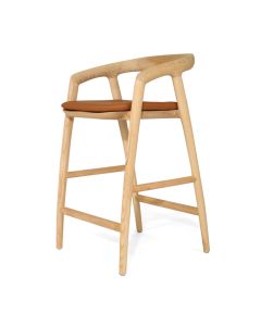 Cali Counter Stool Seat Cushion Tan, Width 49cm x Depth 43cm x Height 3cm