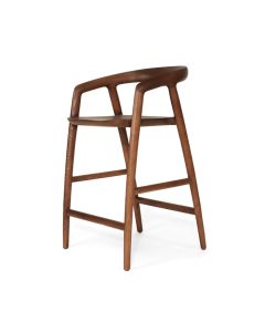 Cali Counter Stool Walnut, Width 55cm x Depth 54cm x Height 89cm