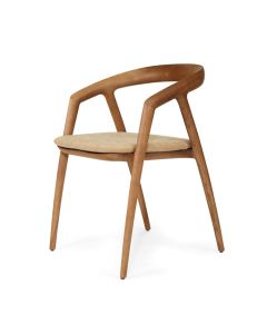 Cali Dining Chair Seat Cushion Light Khaki, Width 49cm x Depth 43cm x Height 3cm