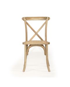 Stackable Provincial Cross Back Chair Natural Oak, W 50cm x D54cm x H 89cm