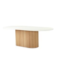 Harlow Oval Dining Table Natural Oak Base, Width 280cm x Depth 120cm x Height 76cm