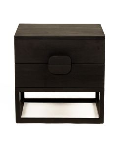 Eden Bedside Table Black, W 60cm x D 52cm x H 61cm