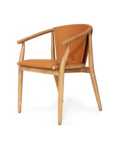 Enzo Dining Chair Tan, Width 59cm x Depth 56cm x Height 76.5cm