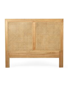 Hamilton Cane Bedhead King Size Weathered Oak, Width 183cm × Height 130cm x Depth 4cm