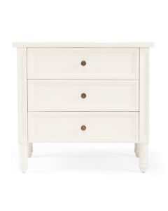 Hamilton Bedside Table 3 Drawer White, Width 70cm x Depth 45cm x Height 67cm