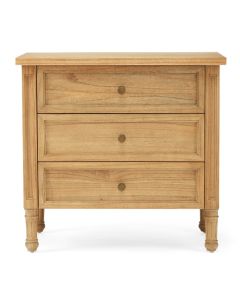 Hamilton Bedside Table 3 Drawer Weathered Oak, Width 70cm x Depth 45cm x Height 67cm (RRP $1699)