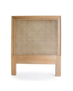 Hamilton Cane Bedhead King Single Size Weathered Oak, Width 108cm × Height 130cm x Depth 4cm