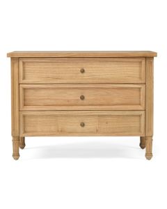 Hamilton Bedside Table 3 Drawer Weathered Oak, Width 91cm × Depth 51cm × Height 67cm (RRP $1999)