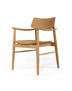 Harlow Dining Armchair Natural with Timber Seat, W 56cm x D 56cm x H 80cm