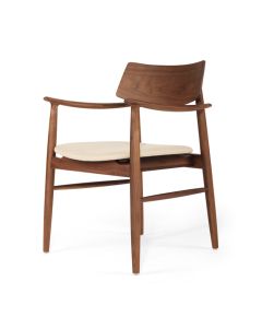 Harlow Dining Armchair Walnut, Width 56cm x Depth 56cm x Height 80cm