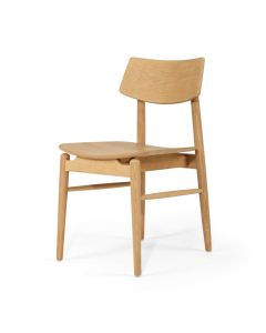 Harlow Dining Chair Natural with Timber Seat, W 48cm × D 51cm × H 80cm
