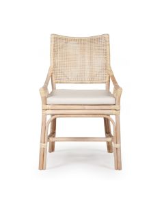 Kora Dining Chair Whitewash, W 56cm × D 55cm × H 96cm (RRP $499)