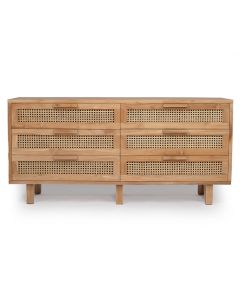 Lauren Chest Of Drawers Natural, W 160cm x D 45cm x H 77cm