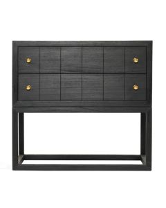 Lisette Bedside Table Black, Width 71cm x Depth 45cm x Height 66.7cm