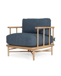 Ocea Armchair Ink Blue Cushions, Width 80cm x Depth 80cm x Height