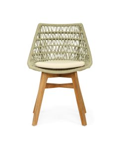 Oceanic Outdoor Dining Chair Sage Green, Width 55cm x Depth 49cm x Height 82cm