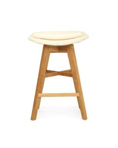 Oceanic Outdoor Backless Counter Stool White, Width 56cm x Depth 46cm x Height 71cm