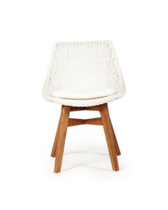 Oceanic Outdoor Dining Chair White, Width 55cm x Depth 49cm x height 82cm