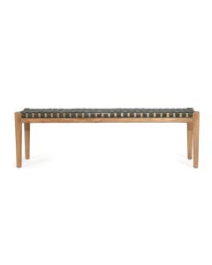 Pasadena Leather Strap Bench Olive, Length 150cm x Width 40cm x Height 46cm