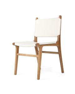 Pasadena Leather Side Chair White, Width 53cm x Depth 55cm x Height 48cm